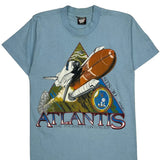 Atlantis The Journey Continues Screen Stars Single Stitch T-Shirt - Medium Blue Cotton Blend