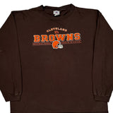 Cleveland Browns Nfl Football Long Sleeve T-Shirt - XL Brown Cotton