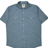 Levis Short Sleeve Shirt - 2XL Blue Cotton