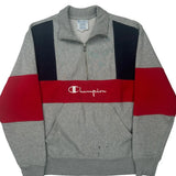 Reverse Weave Champion Spellout 1/4 Zip - Medium Black Cotton