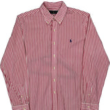 Ralph Lauren Striped Shirt - Large Red Cotton
