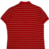 Lacoste Striped Polo Shirt - Large Red Cotton