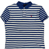 The Boyfriend Polo Polo By Ralph Lauren Striped Polo Shirt - XL Blue Cotton
