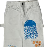 Jesus Loves You Dickies Carpenter Pants - 28W 32L White Cotton