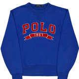 1967 Polo By Ralph Lauren Spellout Sweatshirt - Medium Blue Cotton