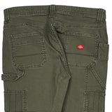 Dickies Double Knee Carpenter Trousers - 34W 24L Green Cotton