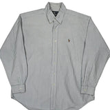 Blake Ralph Lauren Striped Shirt - Large Blue Cotton