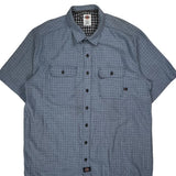 Dickies Checked Short Sleeve Shirt - 2XL Blue Cotton