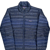 Patagonia Striped Puffer - Medium Blue Polyester