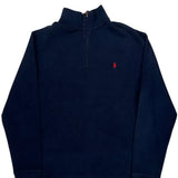 Polo By Ralph Lauren 1/4 Zip - Large Navy Cotton
