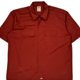 Dickies Short Sleeve Shirt - 2XL Red Polyester Blend