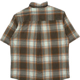 Woolrich Checked Short Sleeve Shirt - Large Brown Cotton