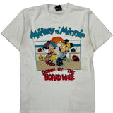 Mickey N' Minnie Screen Stars Cartoon T-Shirt - Medium White Cotton Blend