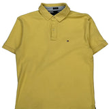 Tommy Hilfiger Slim Fit Polo Shirt - Large Yellow Cotton