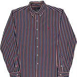 Ralph Lauren Striped Shirt - Large Navy Cotton