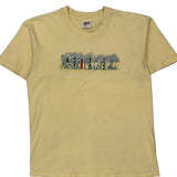 North Carolina Anvil Single Stitch T-Shirt - Large Yellow Cotton