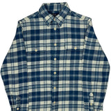 Relaxed Fit Polo By Ralph Lauren Checked Flannel Shirt - Medium Blue Cotton