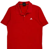 Performance Essentials Adidas Polo Shirt - Medium Red Cotton