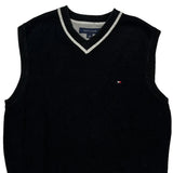 Tommy Hilfiger Sweater Vest - Medium Black Cotton