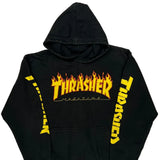 Flame Logo Thrasher Hoodie - Medium Black Cotton Blend