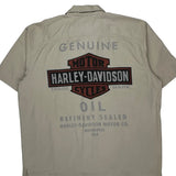 Motorcycles Harley Davidson Graphic Short Sleeve Shirt - XL Beige Cotton