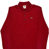 Lacoste Slim Fit Long Sleeve Polo Shirt - Large Red Cotton