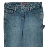 Silver Carpenter Jeans - 32W UK 12 Blue Cotton