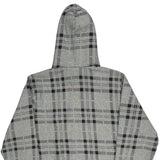 Champion Checked Hoodie - Large Grey Cotton