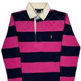 Ralph Lauren Sport Striped Rugby Shirt - Medium Pink Cotton
