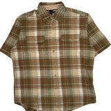 Tommy Hilfiger Checked Short Sleeve Shirt - Large Brown Cotton