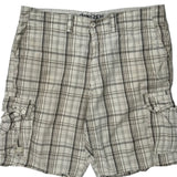 Unbranded Checked Cargo Shorts - 38W 11L Brown Cotton