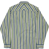 Timberland Striped Shirt - Large Blue Cotton