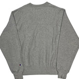 Reverse Weave Champion Spellout Sweatshirt - Medium Gray Cotton