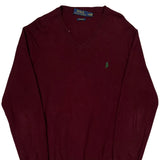 Polo By Ralph Lauren Sweater - Medium Burgundy Cotton