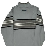Southpole Striped Sweater - XL Gray Acrylic