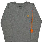 Age 10-12 Carhartt Long Sleeve T-Shirt - Medium Gray Cotton