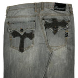 Request Hip Hop Jeans - 33W 32L Grey Cotton Blend