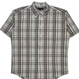 Tommy Hilfiger Checked Short Sleeve Shirt - XL Brown Cotton