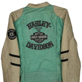 Restless Spirit Harley Davidson Graphic Leather Jacket - Medium Beige Leather