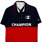Champion Spellout Polo Shirt - 2XL Navy Cotton