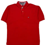 Tommy Hilfiger Polo Shirt - Large Red Cotton