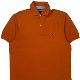 Tommy Hilfiger Polo Shirt - Small Orange Cotton