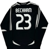 David Beckham Real Madrid Adidas 2006-07 Away Long Sleeve Football Shirt - Large Black Polyester