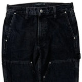 Abercrombie & Fitch Double Knee Carpenter Jeans - 33W 31L Black Denim