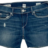 True Religion Denim Shorts - 27W UK 6 Blue Denim