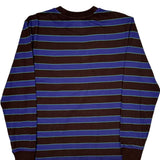 Guess Striped Long Sleeve T-Shirt - Small Blue Cotton