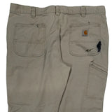 Carhartt Cargo Trousers - 40W 30L Khaki Cotton Blend