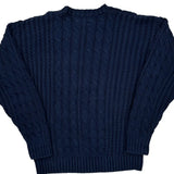 Tommy Hilfiger Cable Knit Sweater - Medium Navy Cotton