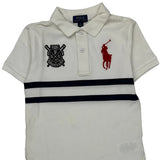 Age 6 Polo By Ralph Lauren Striped Polo Shirt - XS White Cotton