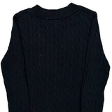 Tommy Hilfiger V-Neck Sweater - Small Black Cotton